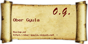 Ober Gyula névjegykártya